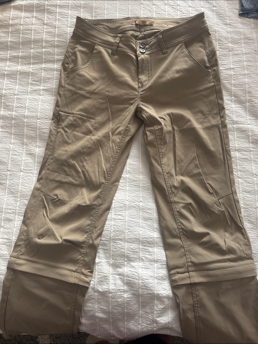 Prana Women's Stretch Chino Capri Pants in Olive Tan
